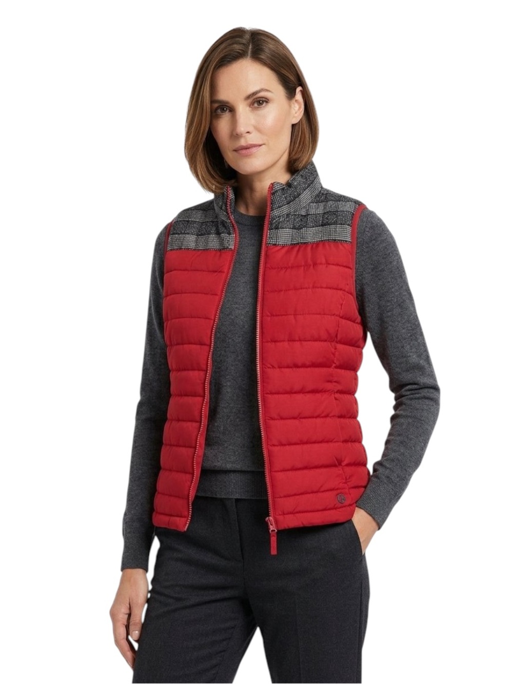 Ruff Hewn Plaid Red Puffer Vest Small